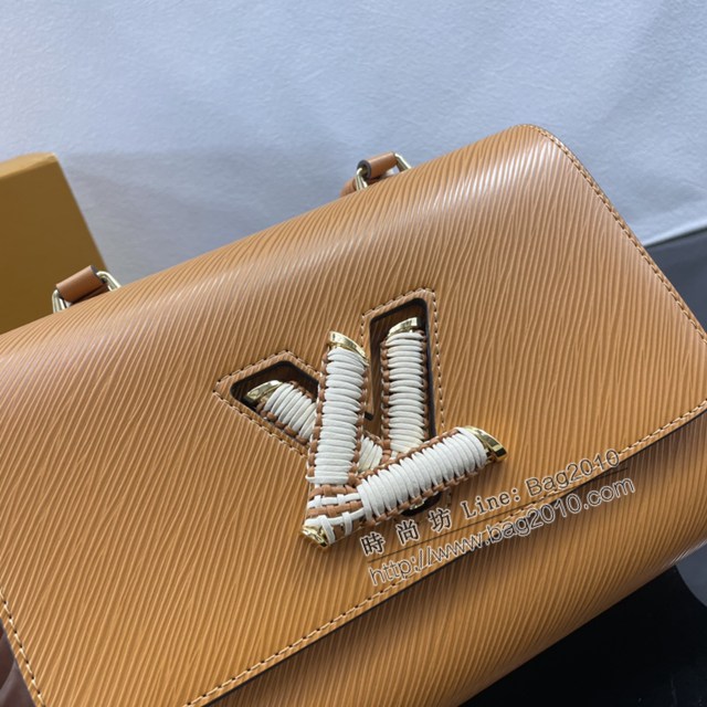Lv路易威登2023專櫃新款Twist中號手袋 LV編織皮革手柄手提肩背女包 M22229 M22236 ydh5172
